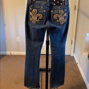 Faded dark rinse Miss Me boot cut jeans size 29